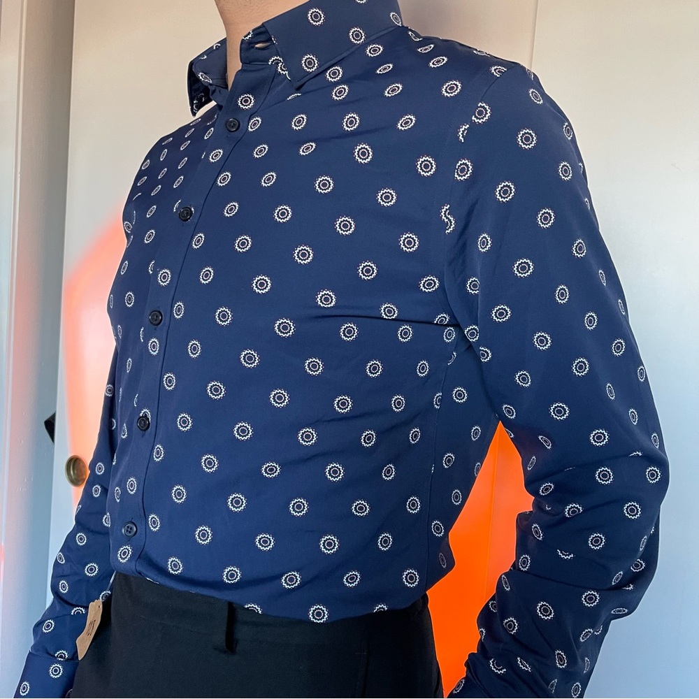 Navy Blue Express Shirt with Pattern